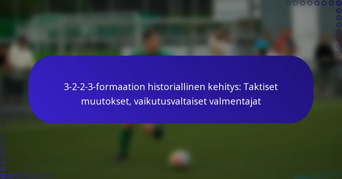 3-2-2-3-formaation historiallinen kehitys: Taktiset muutokset, vaikutusvaltaiset valmentajat