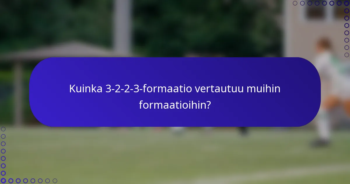 Kuinka 3-2-2-3-formaatio vertautuu muihin formaatioihin?
