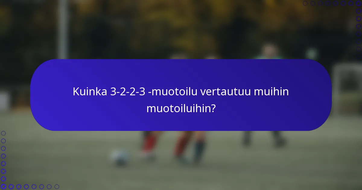 Kuinka 3-2-2-3 -muotoilu vertautuu muihin muotoiluihin?