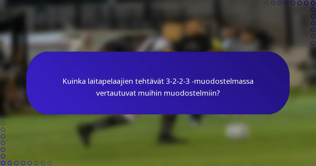 Kuinka laitapelaajien tehtävät 3-2-2-3 -muodostelmassa vertautuvat muihin muodostelmiin?