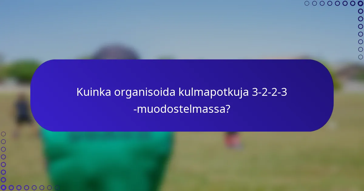 Kuinka organisoida kulmapotkuja 3-2-2-3 -muodostelmassa?