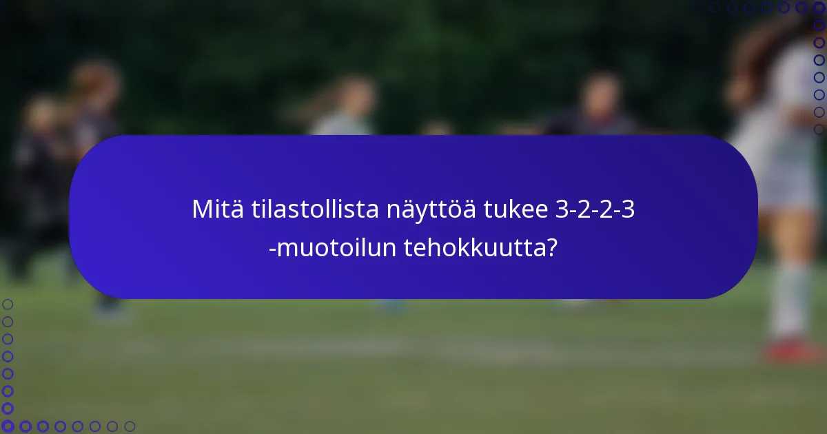 Mitä tilastollista näyttöä tukee 3-2-2-3 -muotoilun tehokkuutta?